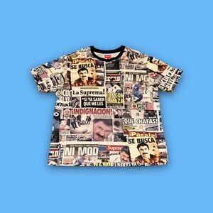 Supreme AOP Headline SS20 Juaquin Guzman El Chapo Size Large T-Shirt